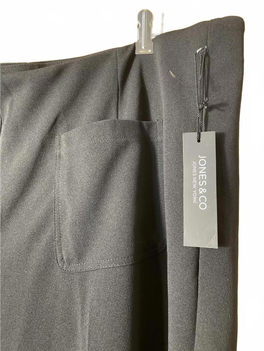 Jones & Co Black Dress Pants Women's Size 3X Black Wide Leg Career Plus Size New - Picture 3 of 6